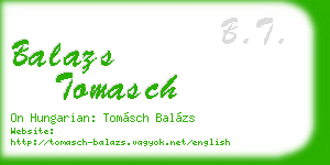 balazs tomasch business card