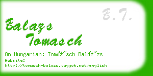 balazs tomasch business card